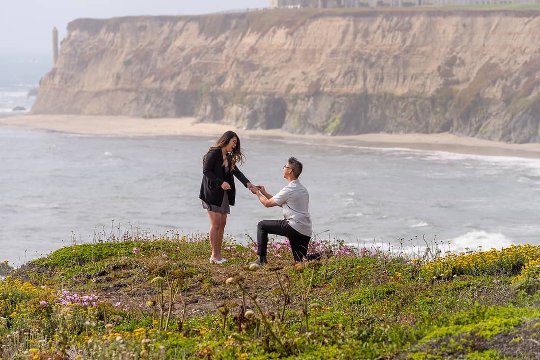 Ritz-Carlton Half Moon Bay Proposal | Cliffside Engagement