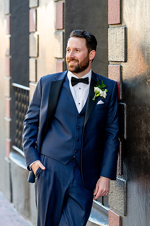 Groom portrait outside the Great American Music Hall in San Francisco.